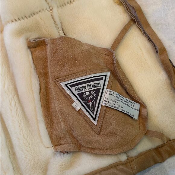 Marvin Richards Women's Genuine Leather Hooded Jacket Size M Faux Fur Lined Tan - Picture 13 of 15